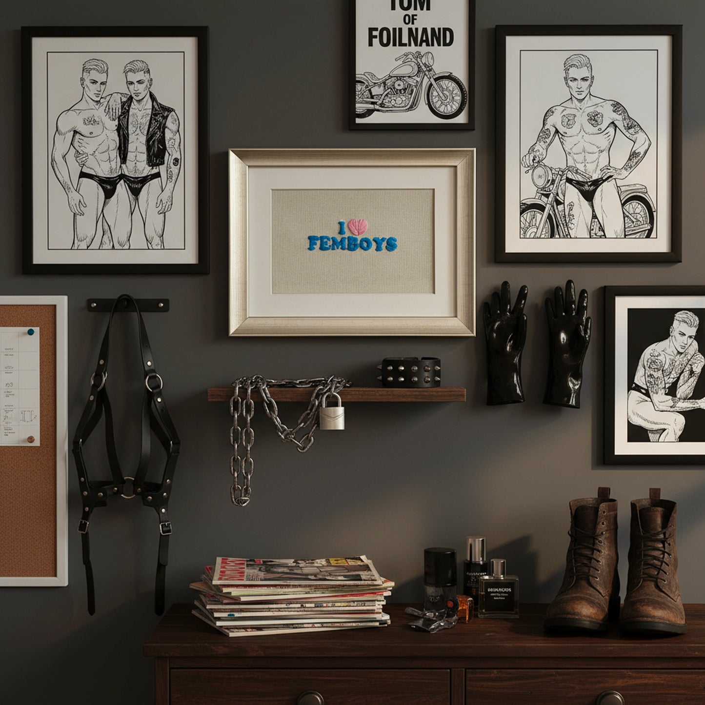 I Love Femboys - Handmade Wall Hanging