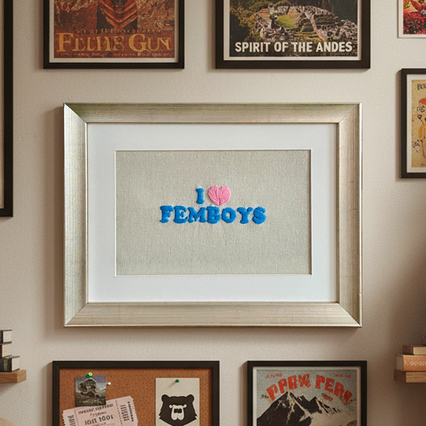 I Love Femboys - Handmade Wall Hanging
