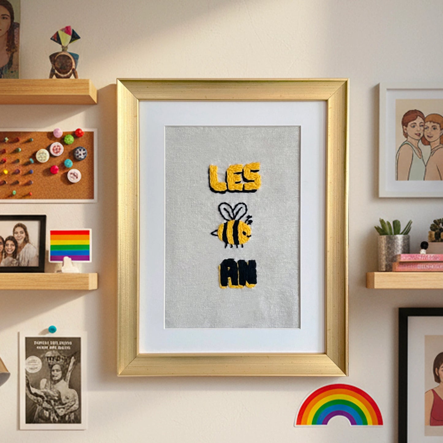 Les-bee-an  - Handmade Mixed Media Wall Hanging