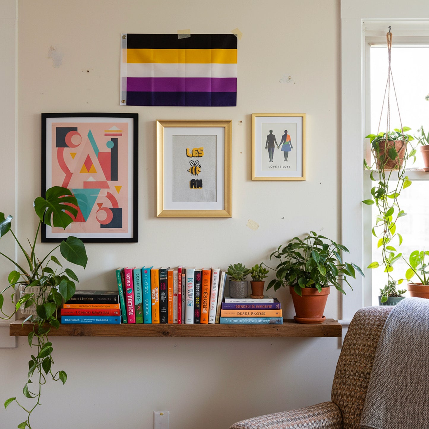 Les-bee-an  - Handmade Mixed Media Wall Hanging