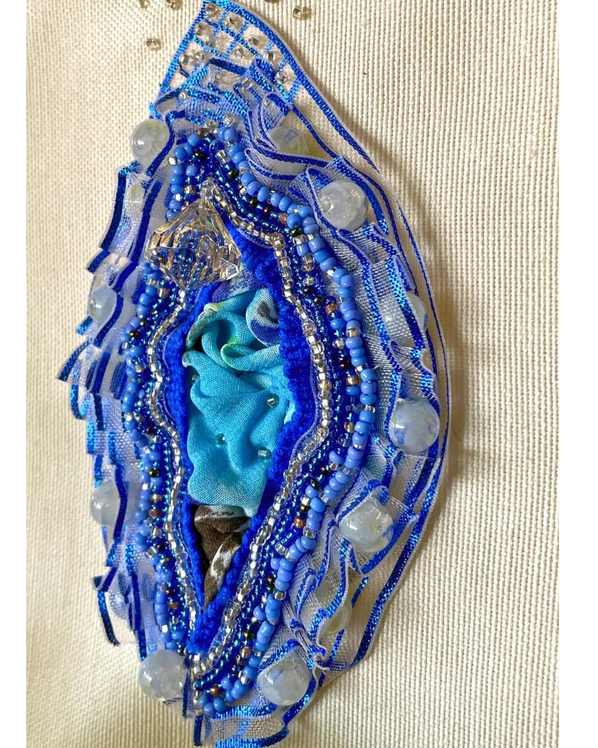 100% handmade mixed-media textile artwork.