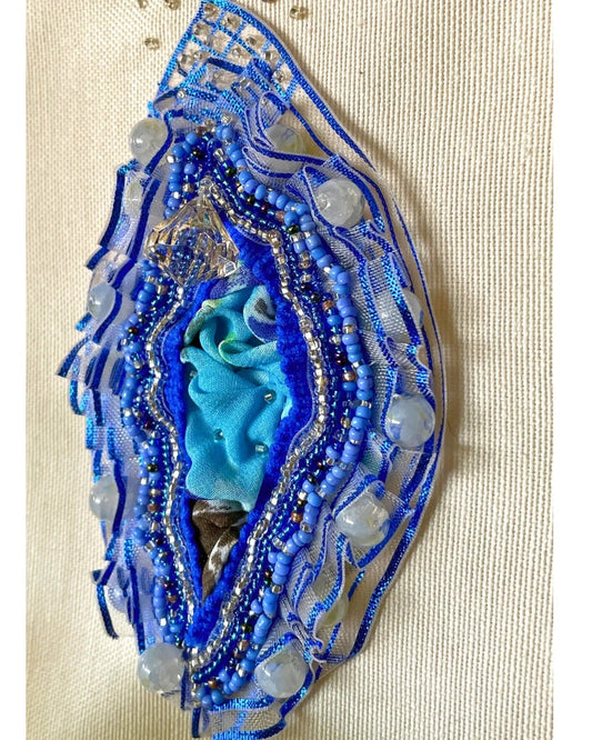 100% handmade mixed-media textile artwork.