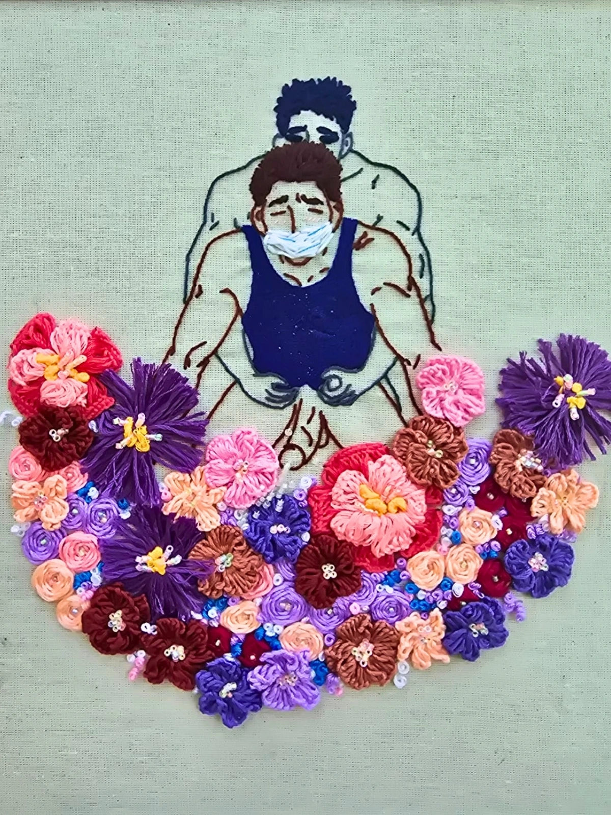 Glow Boys - Handmade Unique Mixed Media Wall Art