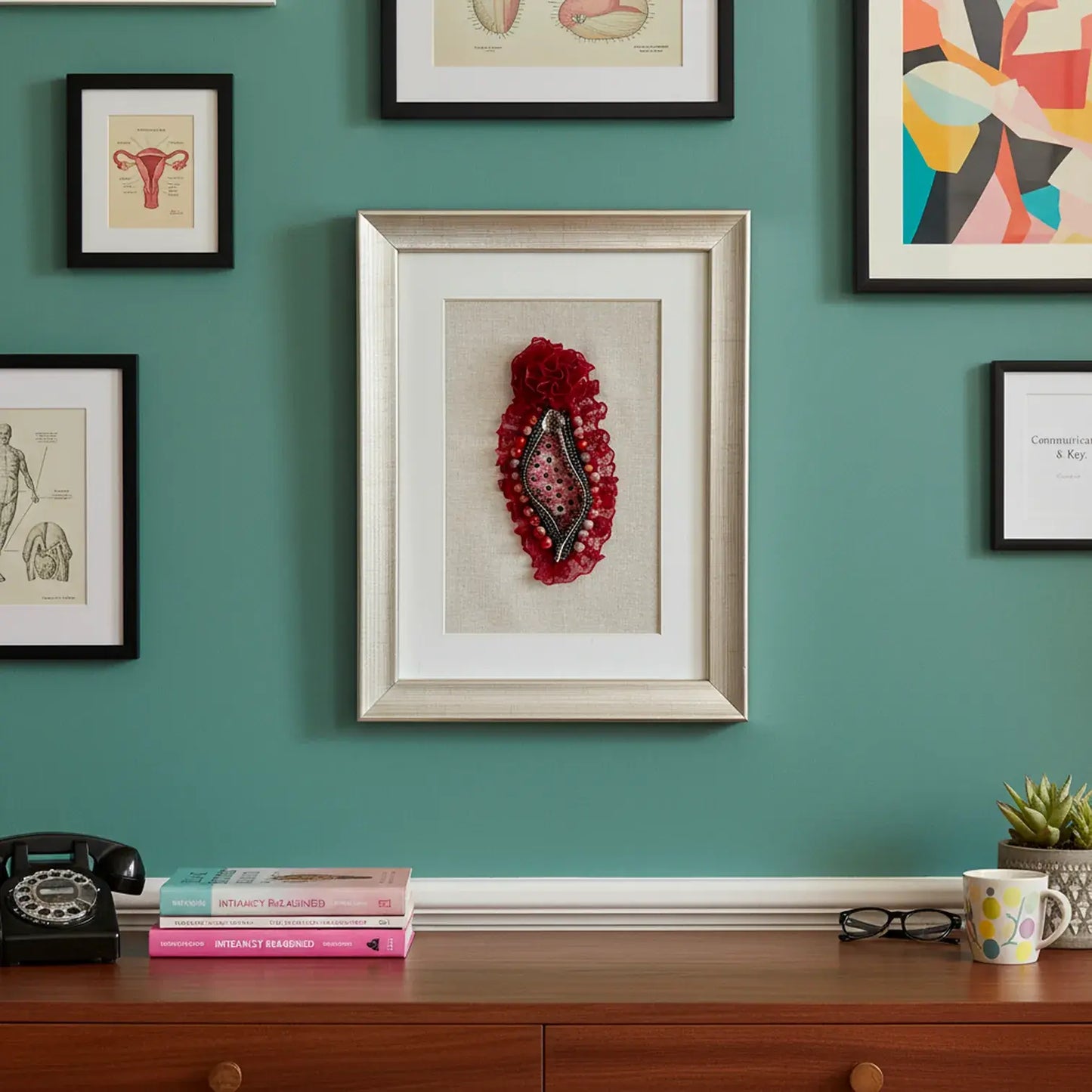 Velvet Cup - Handmade Unique Mixed Media Decor
